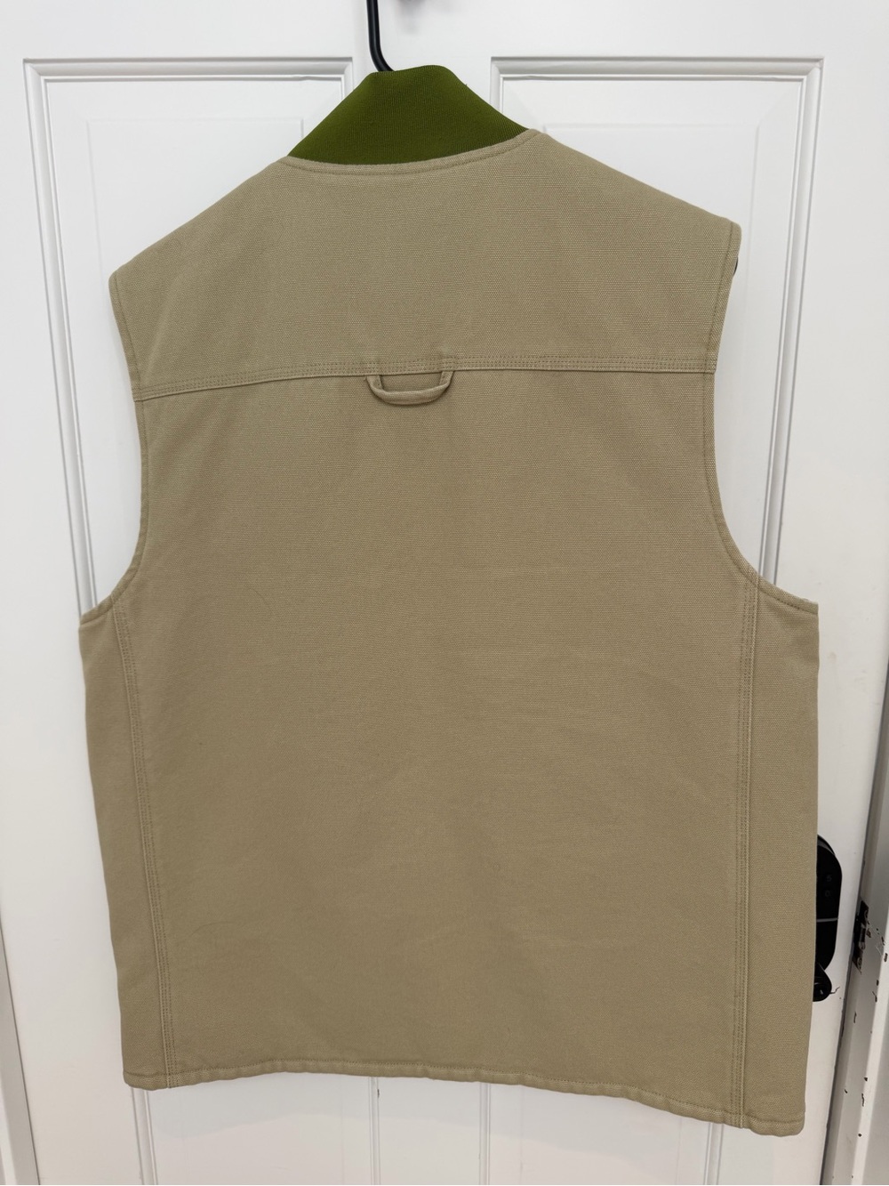 Aime Leon Dore Reversible Beige Vest with Olive Trim - Mens Large - Picture 3 of 7
